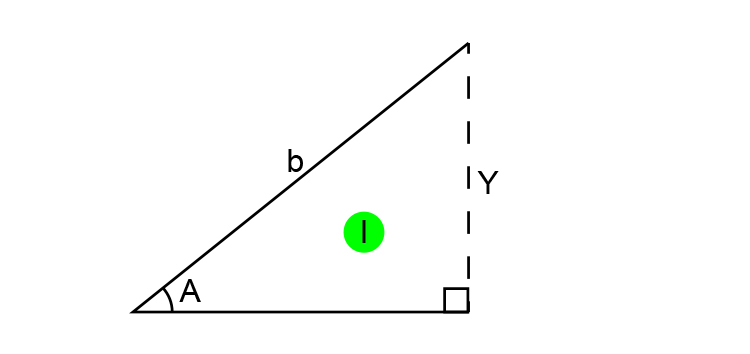 First find the length of Y, the height of the triangle